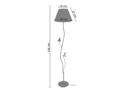 TOSEL Lámpara De Pie^Lámpara de Pie ,metal,Marrón,A168xD40xP40cm Marru00f3n