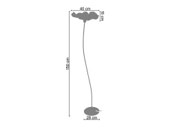 Hot TOSEL Lámpara de Pie ,metal,Negro ,A155xD40xP40cm Violeta