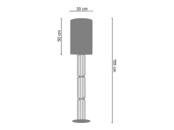 Outlet TOSEL Lámpara de Pie ,metal, ,A155xD30xP30cm Negro
