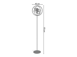 Lámpara de Pie TOSEL ,metal,Aluminio ,A 175x D40xP40cm