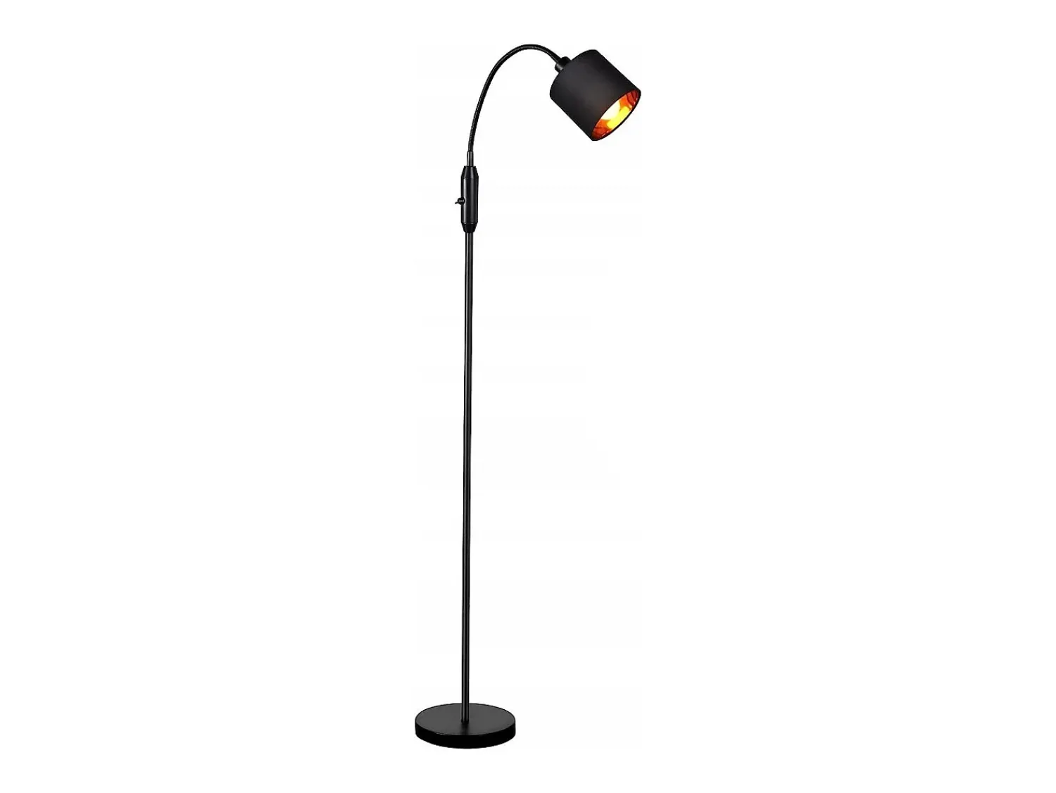 Sale NETTLIFE Lámpara de pie vintage negra de tela con arco giratorio de 360° para una iluminación suave y decorativa Negro