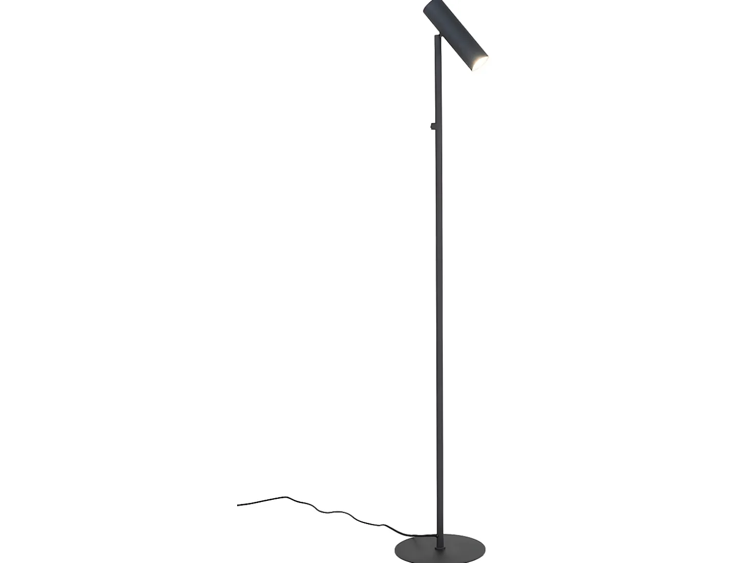 Lámpara de piso negro de 150 cm y cable de tela de 210 cm