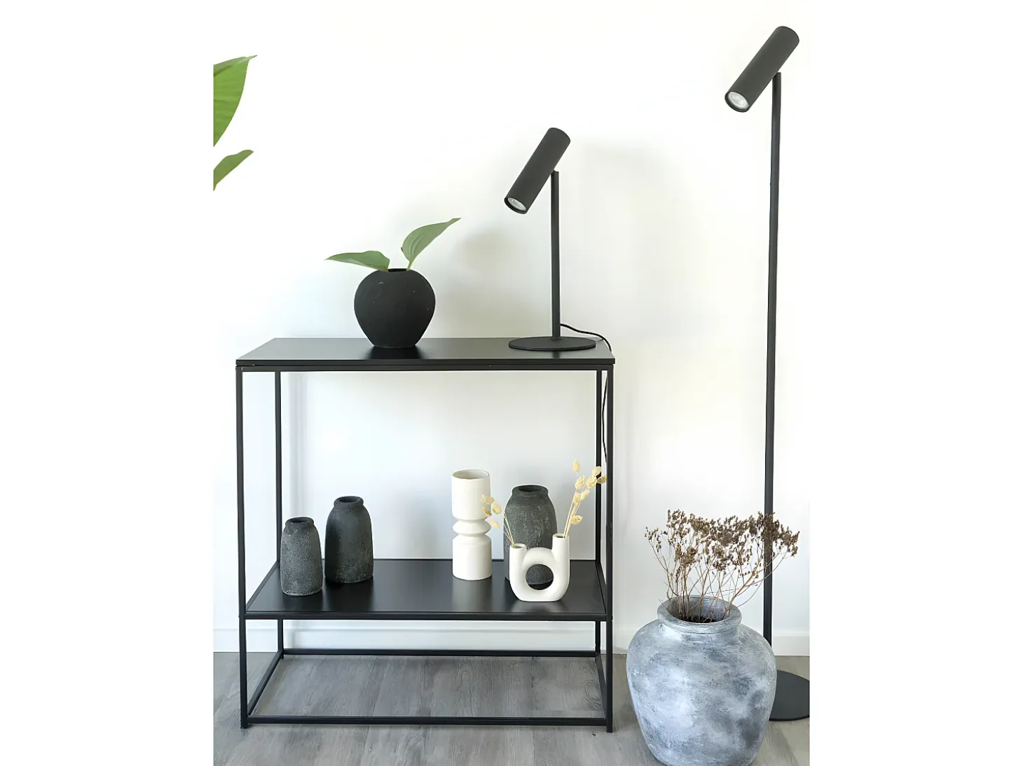 Lámpara de piso negro de 150 cm y cable de tela de 210 cm