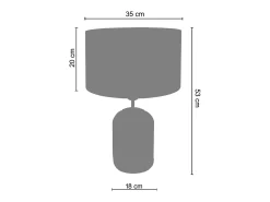 TOSEL Lámpara De Mesa^Lámpara de Salón ,madera,vidrio,natural, A53xD 35xP35cm Gris