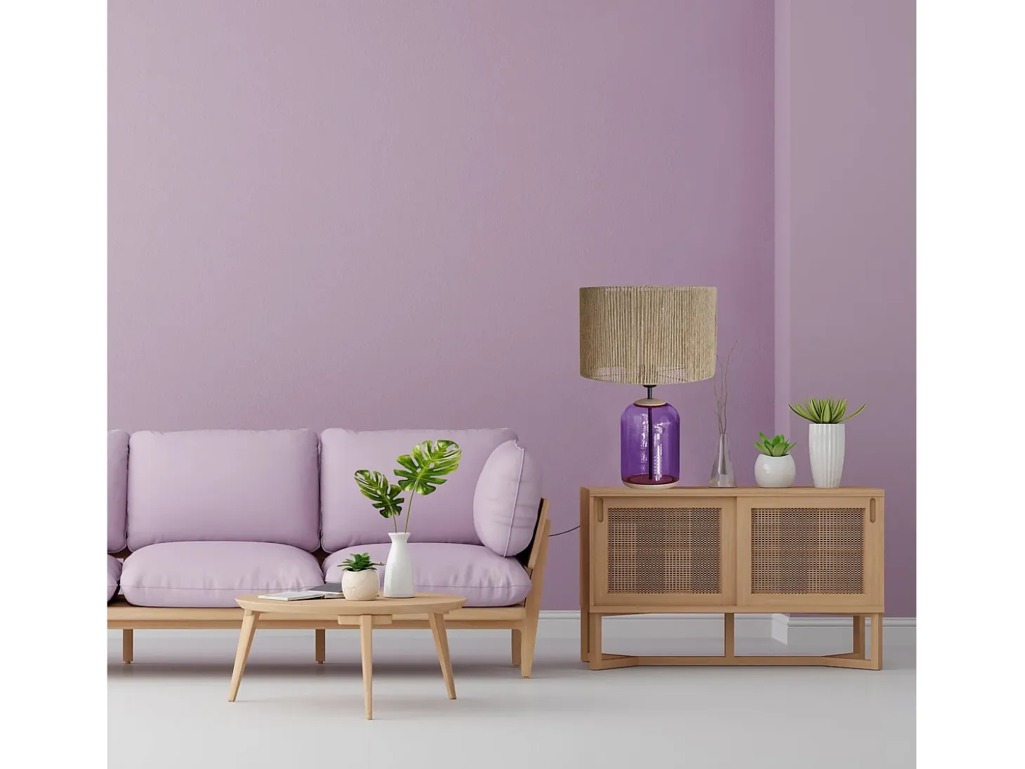 Lámpara de Salón TOSEL ,madera,vidrio,natural, A 53xD35xP35cm