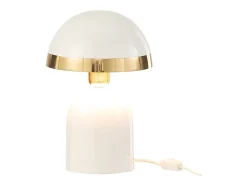 J-Line Lámpara De Mesa^Lámpara de seta de metal con borde dorado 20x20x30 cm Blanco