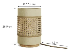 Lámpara de sobremesa crema 17.5x17.5x26.5 morten