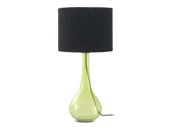 Hot Lámpara de sobremesa cristal con tulipa de algodón negra Verde