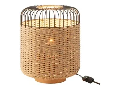 J-Line Lámpara De Mesa^Lámpara de sobremesa de metal y fibra 27x27x34.5 cm Beige