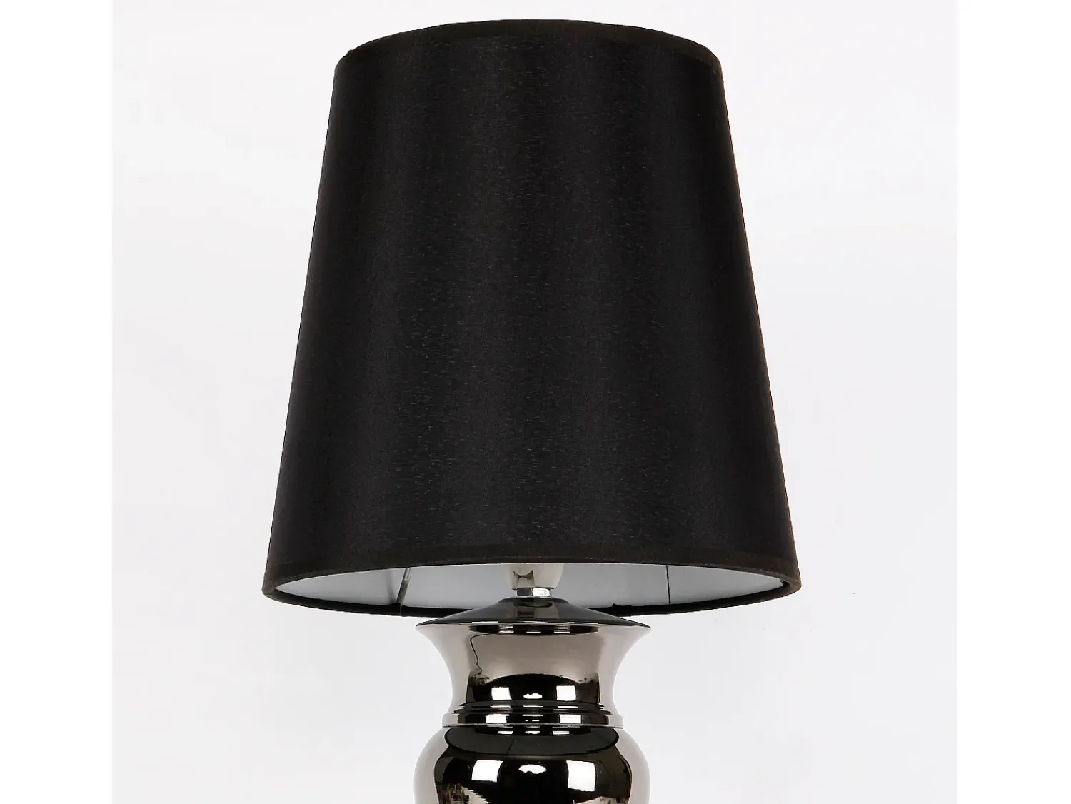 Hot Helloshop26 Lámpara de sobremesa lámpara de noche lámpara de lectura aluminio y tela negra y cromo 48 cm 03_0002515 Negro