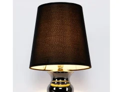 Hot Helloshop26 Lámpara de sobremesa lámpara de noche lámpara de lectura aluminio y tela negra y cromo 48 cm 03_0002515 Negro