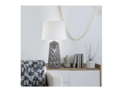 Best Lámpara de sobremesa rinconera modelo Mónaco acabado 56cm(alto) 30cm(ancho). Gris
