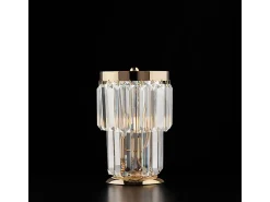 Lámpara de sobremesa Schubert en hierro y latón dorado con pedrería 1 luz H.24 Ø15 BL272-LT-OR