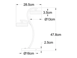 Discount Lámpara de sobremesa Tokio Lumit 24W 1920 lm cromo 47,8x28,5 cm Plateado