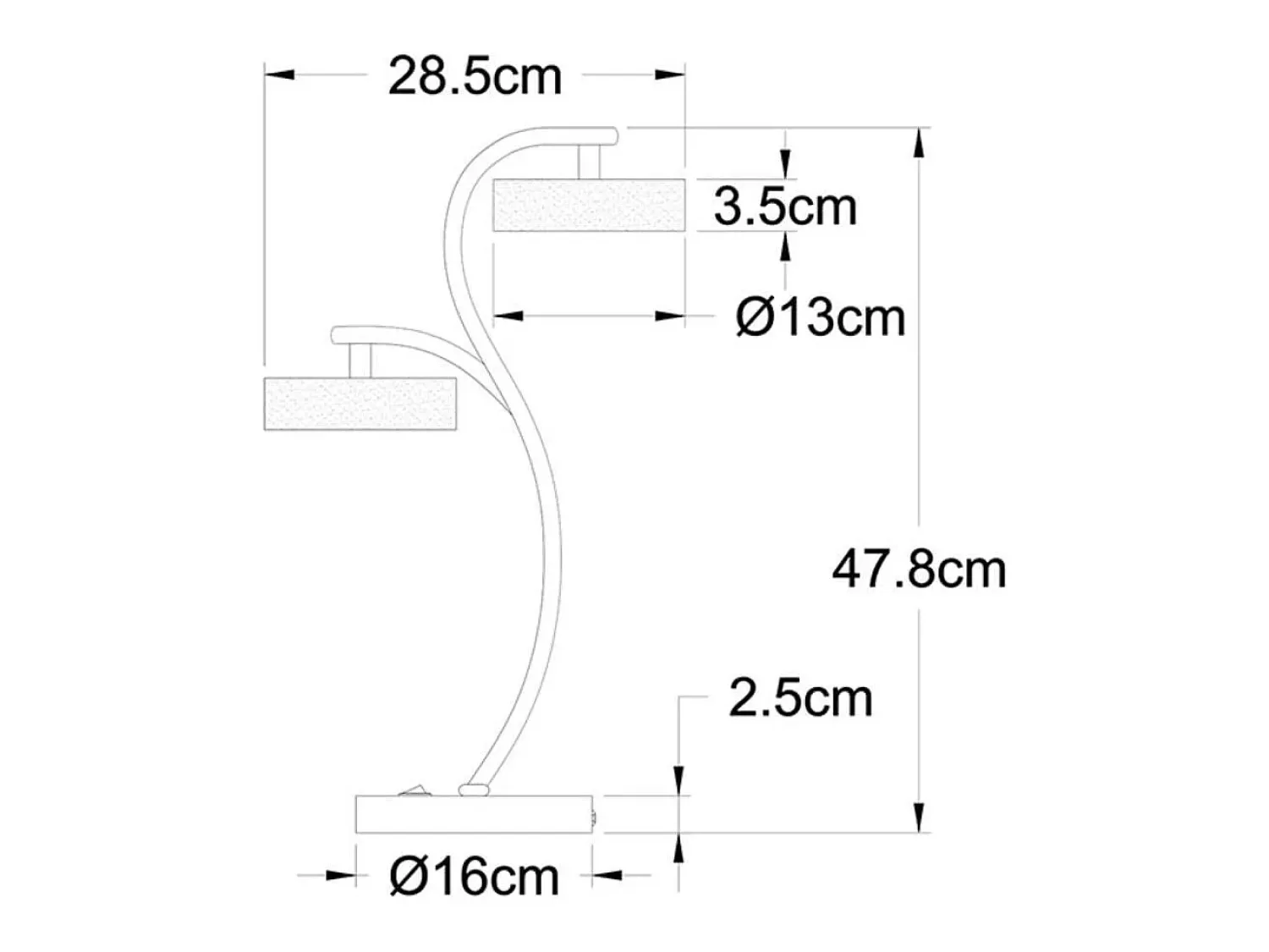 Discount Lámpara de sobremesa Tokio Lumit 24W 1920 lm cromo 47,8x28,5 cm Plateado
