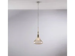 Lámpara de suspensión Nemesis Hierro con cristal pyrex ámbar 1 luz 142 Ø20 BL280-S1-AM