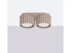 Best Sollux Lighting Lámpara De Techo Aura Minimalista De Aluminio - 2 Fuentes Luminosas - L.21 X A.12 Cm - Pardo Gris
