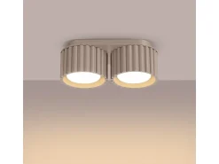Best Sollux Lighting Lámpara De Techo Aura Minimalista De Aluminio - 2 Fuentes Luminosas - L.21 X A.12 Cm - Pardo Gris