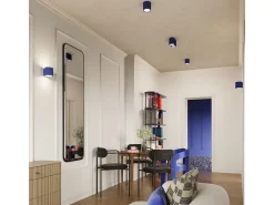 Lámpara De Techo Aura Minimalista De Aluminio - 2 Fuentes Luminosas - L.21 X A.12 Cm - Ultramarino