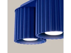 Lámpara De Techo Aura Minimalista De Aluminio - 2 Fuentes Luminosas - L.21 X A.12 Cm - Ultramarino