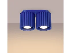 Lámpara De Techo Aura Minimalista De Aluminio - 2 Fuentes Luminosas - L.21 X A.12 Cm - Ultramarino