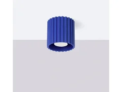 Sollux Lighting Plafón^Lámpara De Techo Aura Minimalista De Aluminio - 1 Fuentes Luminosas - L.10 X A.10 Cm - Ultramarino Azul oscuro