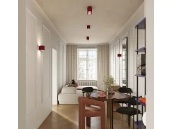 Sollux Lighting Plafón^Lámpara De Techo Aura Minimalista De Aluminio - 2 Fuentes Luminosas - L.21 X A.12 Cm - Borgoña Rojo