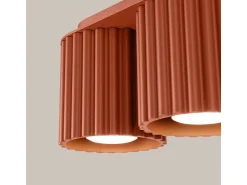 Sollux Lighting Plafón^Lámpara De Techo Aura Minimalista De Aluminio - 2 Fuentes Luminosas - L.21 X A.12 Cm - Ocre Rojo