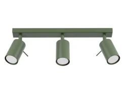 Sollux Lighting Plafón^Lámpara de techo Briix moderno de acero - 3 fuentes luminosas 4000K - L.45 x A.17 cm - oliva Verde