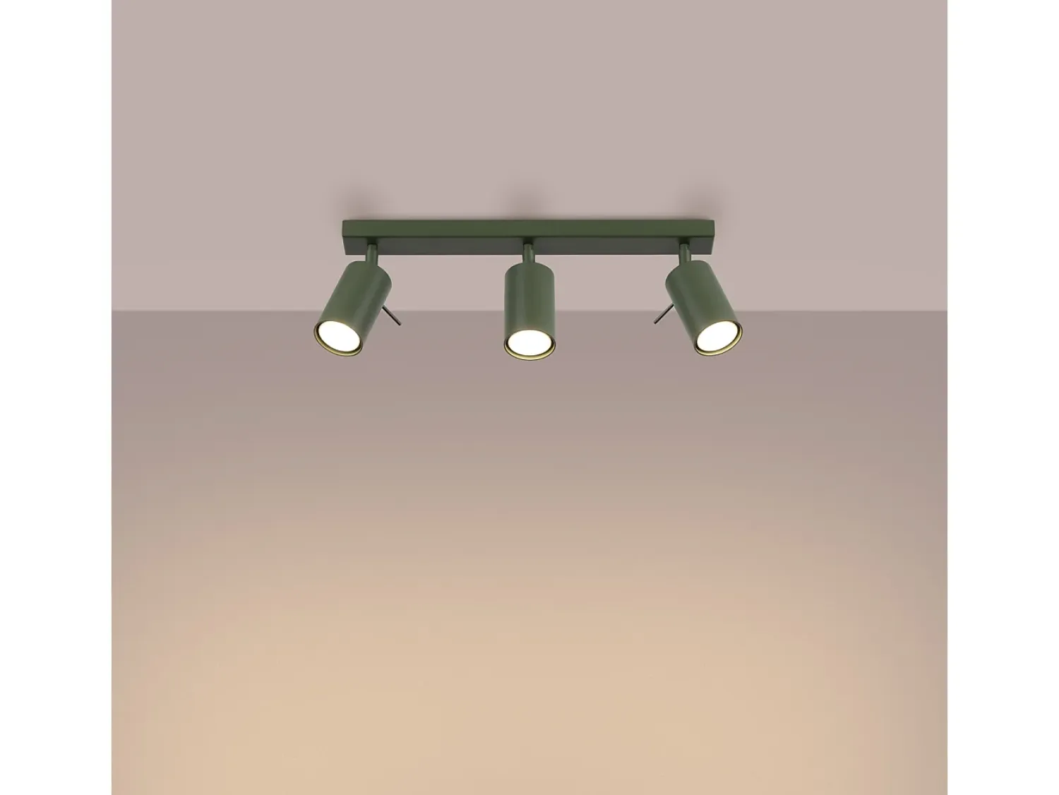 Sollux Lighting Plafón^Lámpara de techo Briix moderno de acero - 3 fuentes luminosas 4000K - L.45 x A.17 cm - oliva Verde