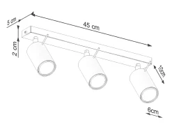 Best Sollux Lighting Lámpara de techo Briix moderno de acero - 3 fuentes luminosas 3000K - L.45 x A.17 cm - Beige