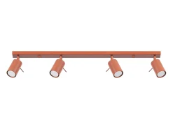 Sollux Lighting Plafón^Lámpara de techo Briix moderno de acero - 4 fuentes luminosas 4000K - L.81 x A.17 cm - ocre Rojo