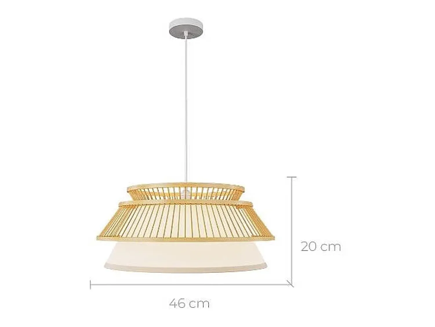 Rendez-Vous Déco Lámpara Suspendida^Lámpara de techo de bambú natural 46 cm - Maupiti Beige