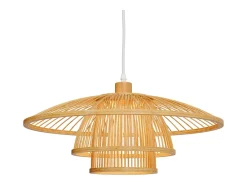 Lámpara de techo de bambú natural y metal D50 cm - Mirabel