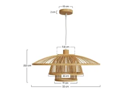 Lámpara de techo de bambú natural y metal D50 cm - Mirabel