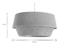 Hot Miliboo Lámpara de techo de diseño doble material lino natural y rafia SENSA Blanco