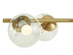 OZAIA Lámpara Suspendida^Lámpara de techo de latón pulido y 6 globos de cristal - Ancho 98 cm - YUKON Dorado