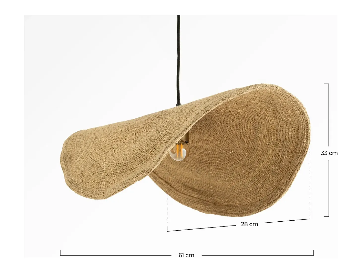 Lámpara de techo de material natural y metal D61 cm - Maho