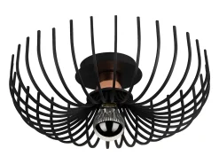 Vente-unique Plafón^Lámpara de techo de metal industrial - lámpara D. 36 x Alt. 12 cm - - ASPENDOS Negro