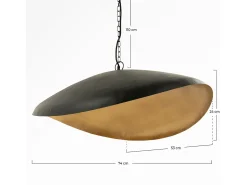 Lámpara de techo de metal negro y dorado D74 - Pacha
