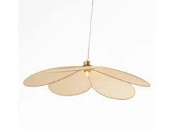 Rendez-Vous Déco Lámpara de techo de tela y metal dorado D75 cm - Flora Beige