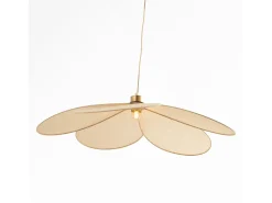 Rendez-Vous Déco Lámpara de techo de tela y metal dorado D75 cm - Flora Beige
