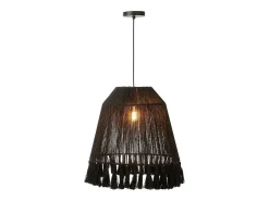New J-Line Lámpara de techo de yute 53x53x53 cm Negro