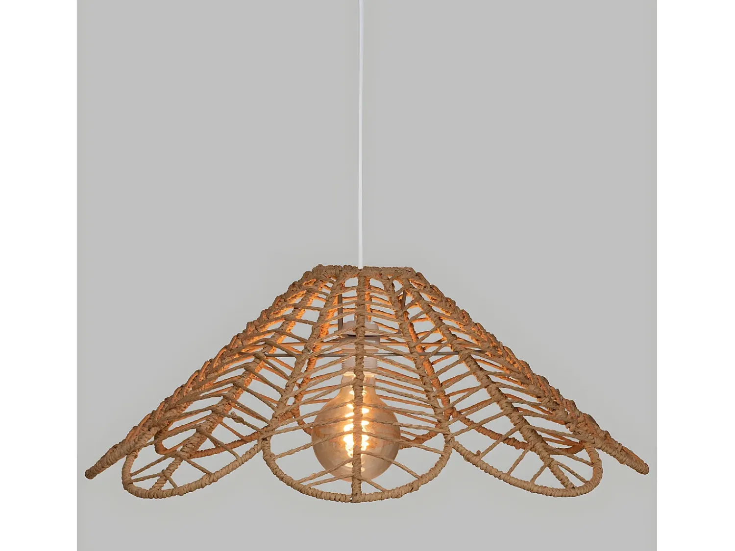 Atmosphera Lámpara Suspendida^Lámpara de techo flor en cordón Beige