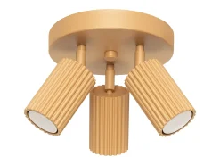 Sollux Lighting Plafón^Lámpara de techo Gloow minimalista de aluminio - 3 fuentes luminosas 3000K - L.19,5 x A.18 cm - Dorado