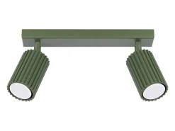 Sollux Lighting Plafón^Lámpara de techo Gloow minimalista de aluminio - 2 fuentes luminosas 3000K - L.30 x A.16,5 cm - oliva Verde