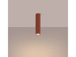 Best Sollux Lighting Lámpara de techo Gloow minimalista de aluminio - 1 fuentes luminosas 4000K - L.6,5 x A.30 cm - ocre Rojo