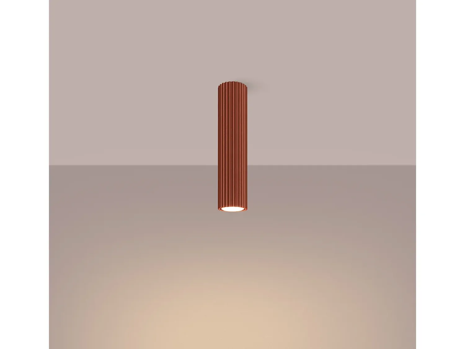 Best Sollux Lighting Lámpara de techo Gloow minimalista de aluminio - 1 fuentes luminosas 4000K - L.6,5 x A.30 cm - ocre Rojo