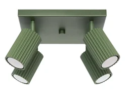 Sollux Lighting Plafón^Lámpara de techo Gloow minimalista de aluminio - 4 fuentes luminosas 4000K - L.25 x A.16,5 cm - oliva Verde