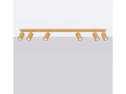 Sollux Lighting Plafón^Lámpara de techo Gloow minimalista de aluminio - 6 fuentes luminosas 3000K - L.117 x A.16,5 cm - Dorado
